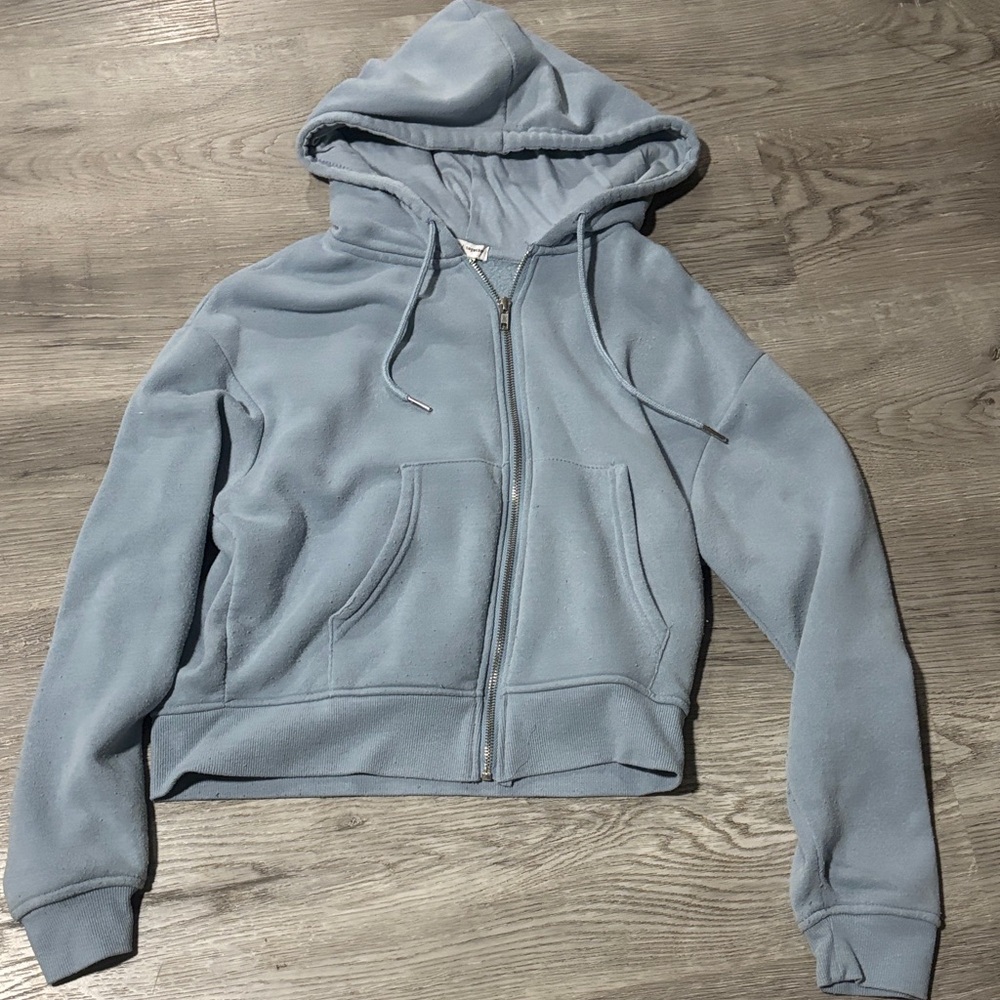 Cozy Women's Light Blue Zip-Up Hoodie